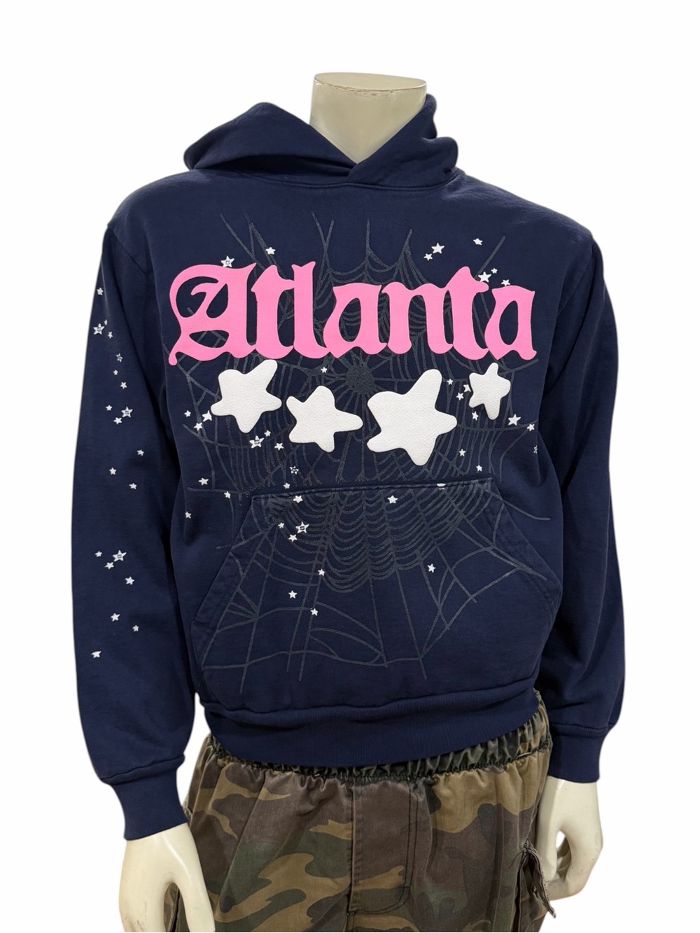 Navy Atlanta Sp5der Web Hoodie Size S
